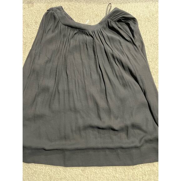 Free People Sleeveless Pleated Top V Neck Blouse Womens Size Small Layered Black - Picture 8 of 10